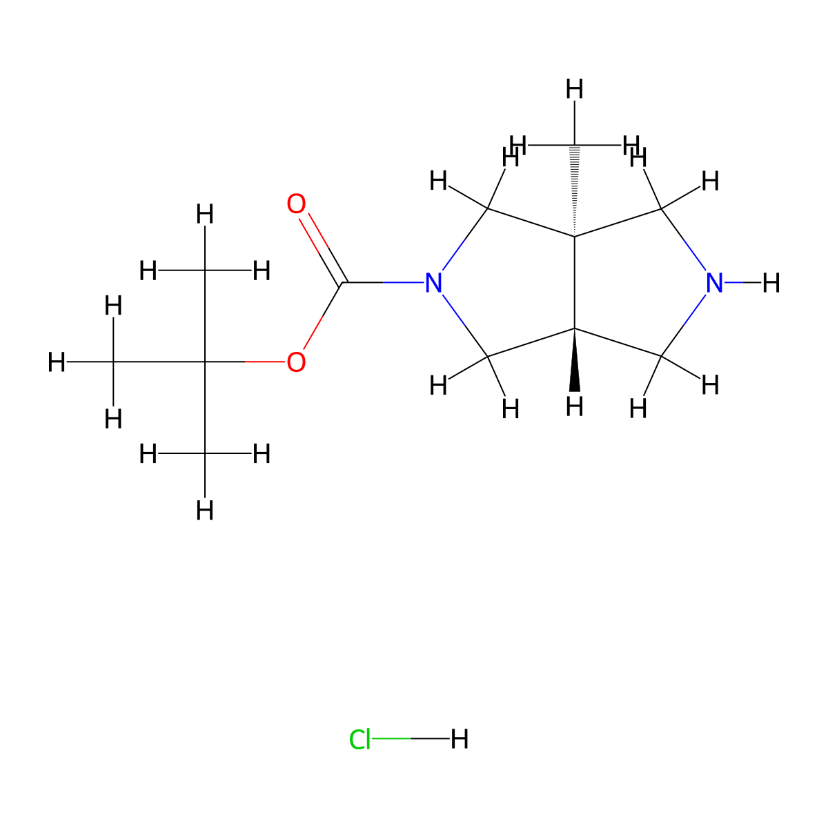 Tert-butyl trans-3a-methyl-1,2,3,4,6,6a-hexahydropyrrolo[3,4-c]pyrrole-5-carboxylate;hydrochloride molecular structure, CAS 2306253-56-3