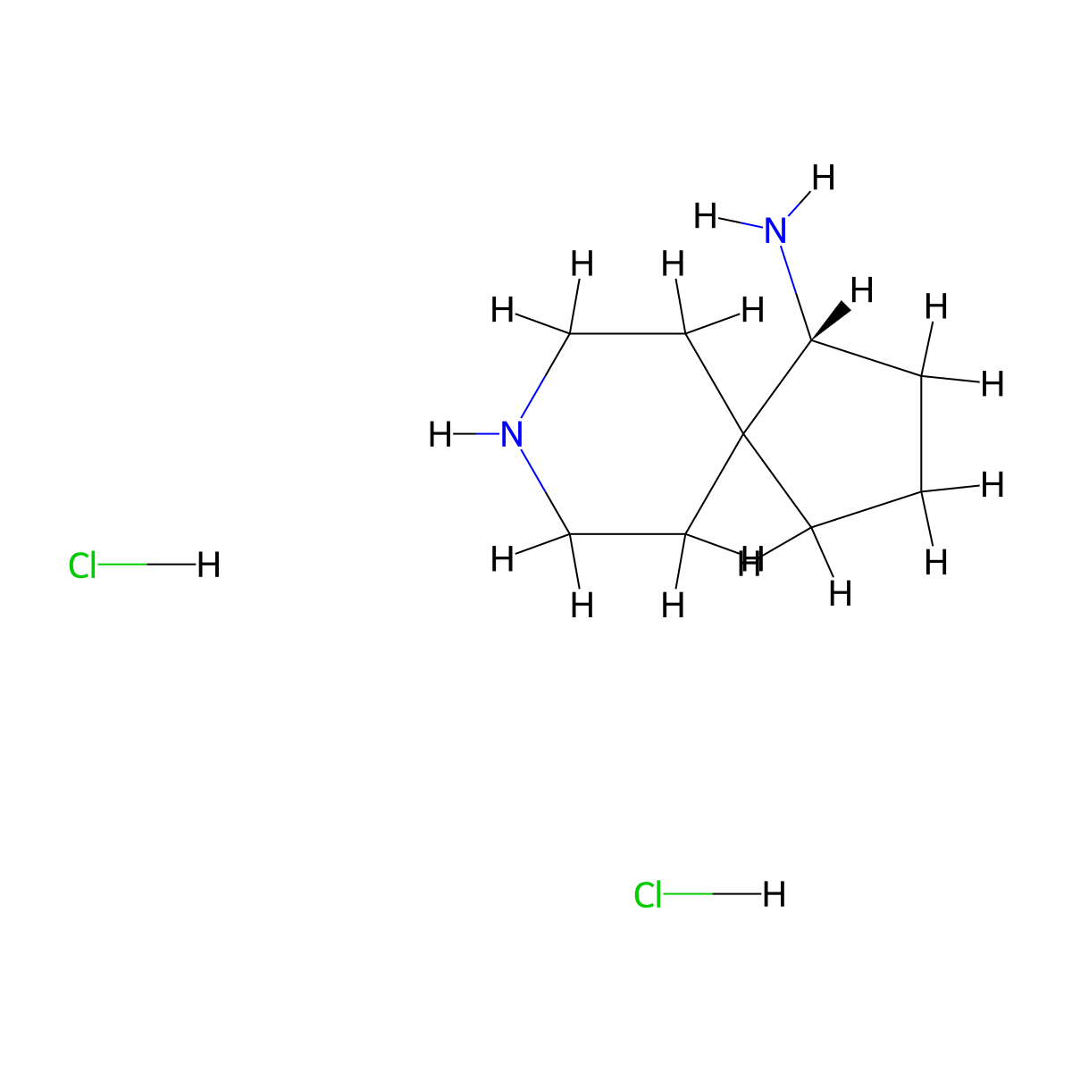 (R)-8-Azaspiro[4.5]decan-1-amine dihydrochloride molecular structure, CAS 2306253-66-5
