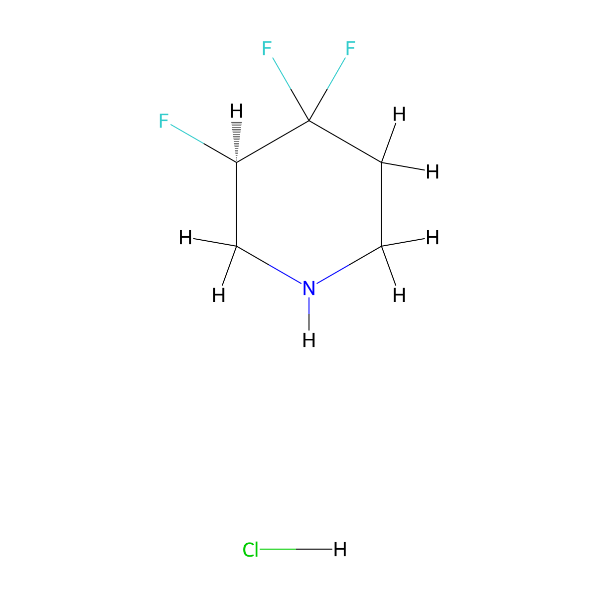 (3R)-3,4,4-trifluoropiperidine hydrochloride molecular structure, CAS 2306253-87-0