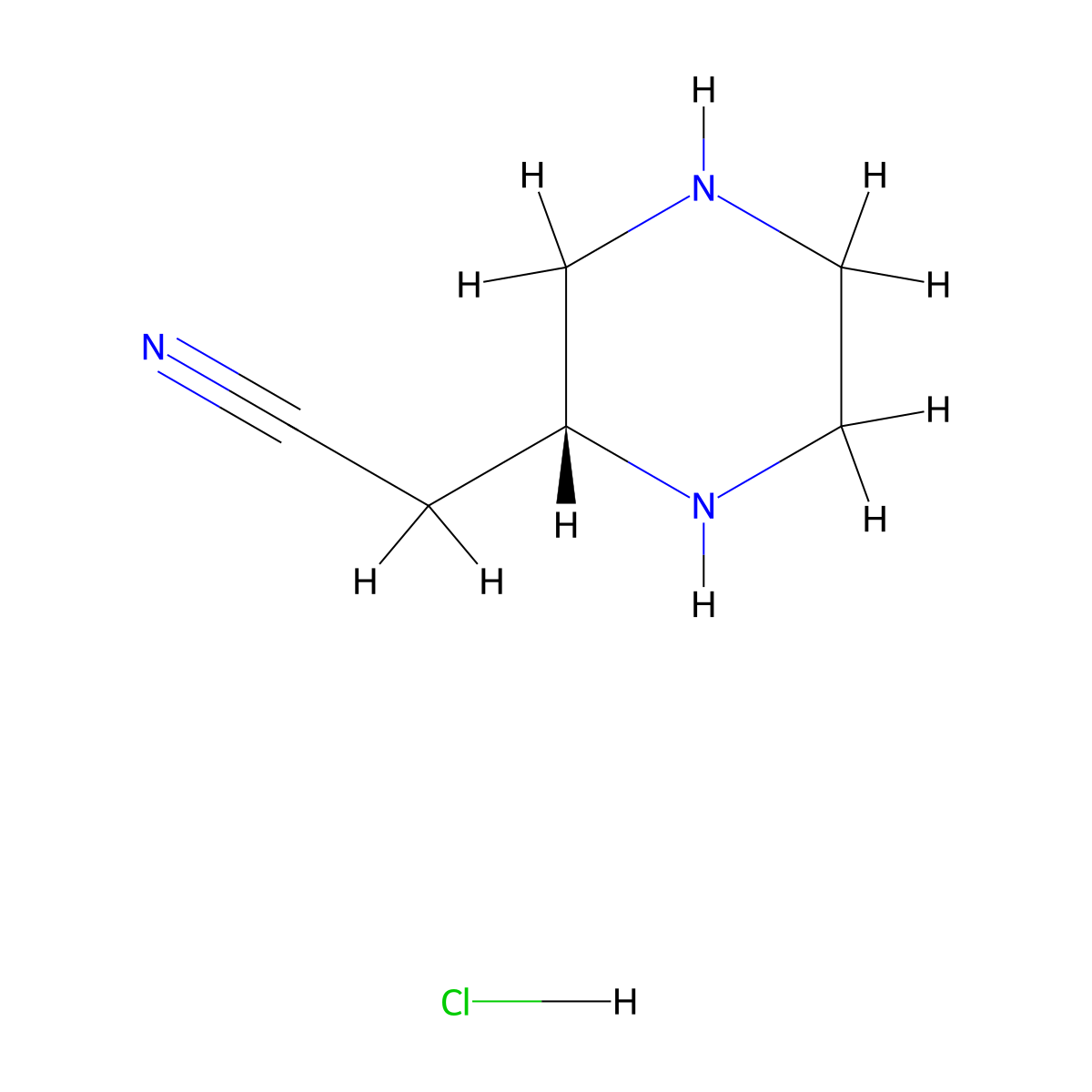 (R)-2-(Piperazin-2-yl)acetonitrile hydrochloride molecular structure, CAS 2306253-88-1