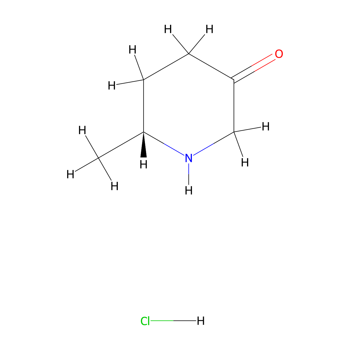 (6R)-6-methylpiperidin-3-one hydrochloride molecular structure, CAS 2306253-94-9