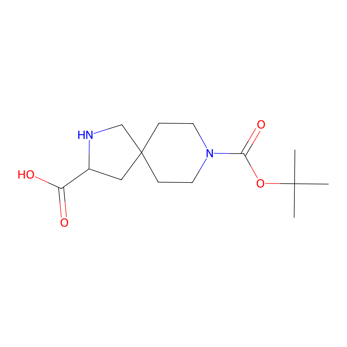 (S)-8-(tert-Butoxycarbonyl)-2,8-diazaspiro[4.5]decane-3-carboxylic acid molecular structure, CAS 2306253-97-2