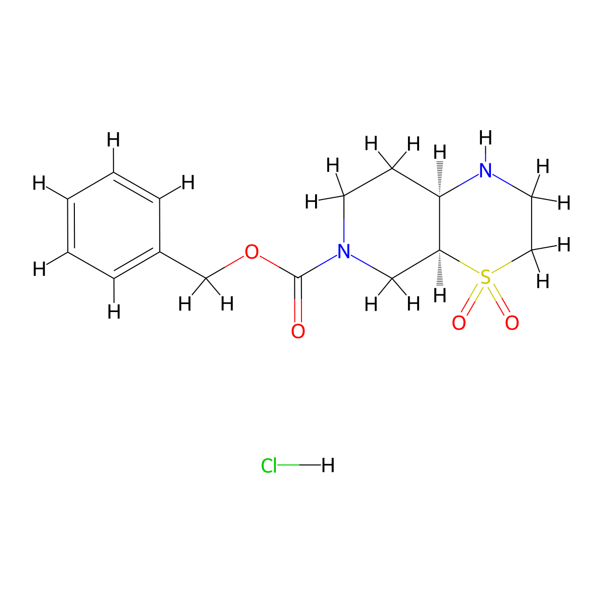 benzyl rel-(4aS,8aR)-4,4-dioxo-1,2,3,4a,5,7,8,8a-octahydropyrido[3,4-b][1,4]thiazine-6-carboxylate;hydrochloride molecular structure, CAS 2306254-15-7