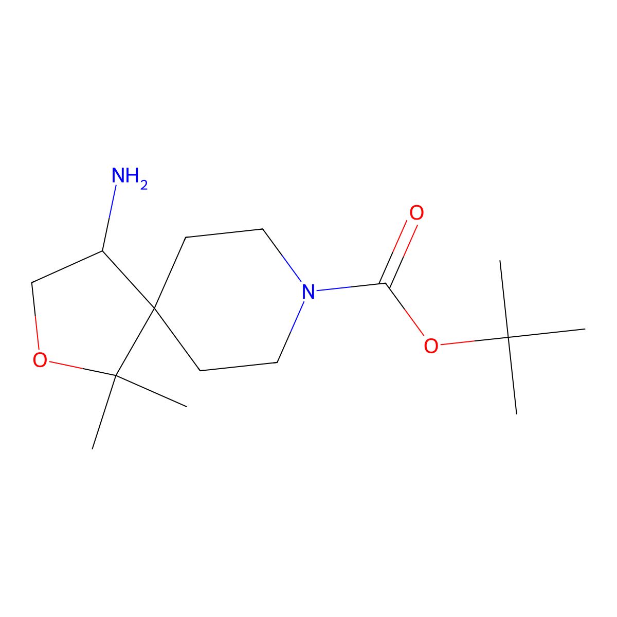 tert-Butyl (S)-4-amino-1,1-dimethyl-2-oxa-8-azaspiro[4.5]decane-8-carboxylate molecular structure, CAS 2306254-17-9