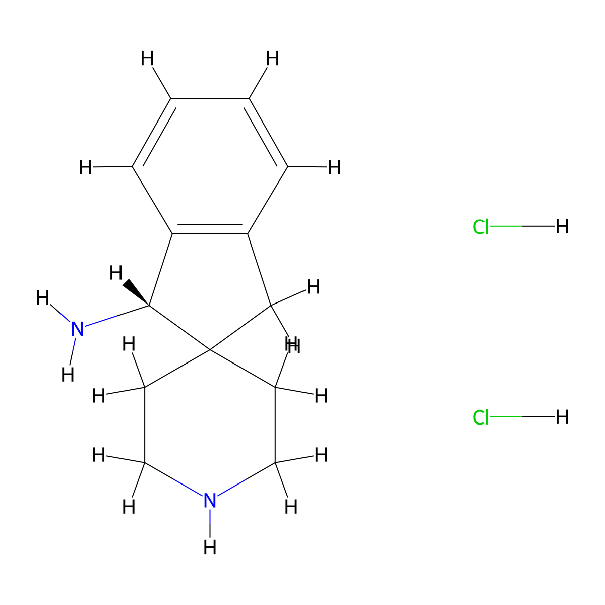 (1S)-1,3-Dihydrospiro(indene-2,4'-piperidin)-1-amine dihydrochloride molecular structure, CAS 2306254-23-7