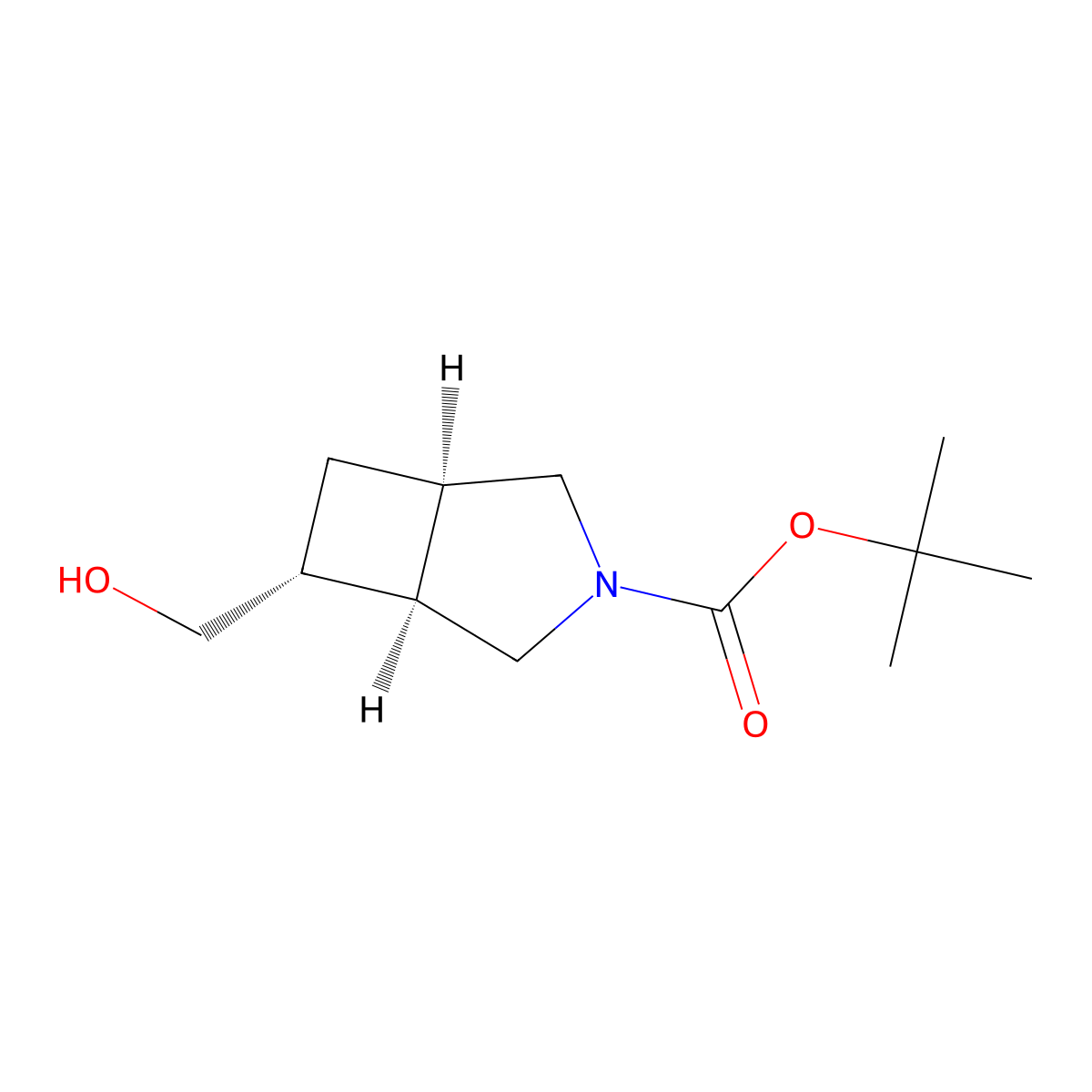 tert-Butyl (1R,5R,6R)-6-(hydroxymethyl)-3-azabicyclo[3.2.0]heptane-3-carboxylate molecular structure, CAS 2306254-31-7