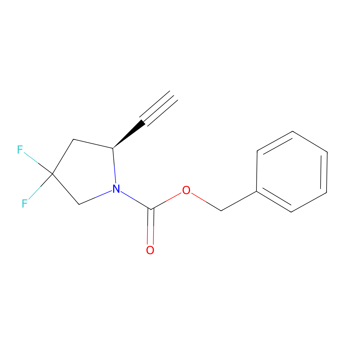 Benzyl (S)-2-ethynyl-4,4-difluoropyrrolidine-1-carboxylate molecular structure, CAS 2306254-38-4