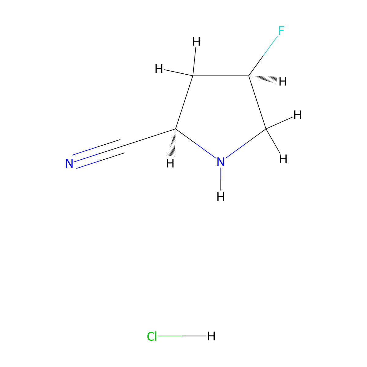(2R,4R)-4-Fluoropyrrolidine-2-carbonitrile hydrochloride molecular structure, CAS 2306254-48-6