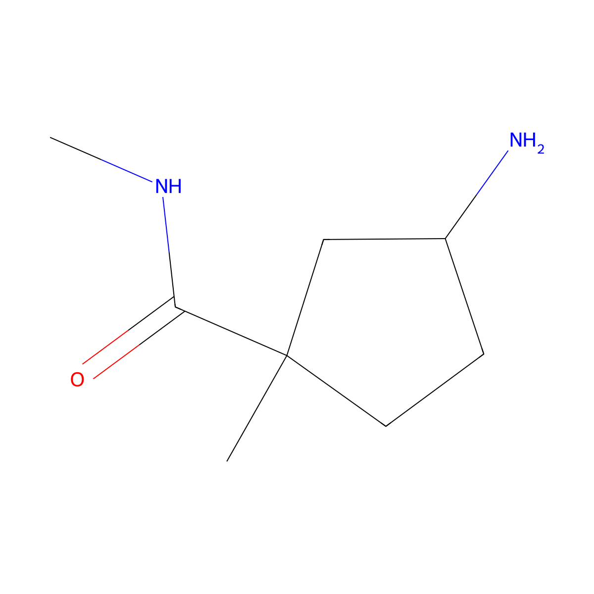 (1R,3R)-3-Amino-N,1-dimethylcyclopentane-1-carboxamide molecular structure, CAS 2306254-63-5