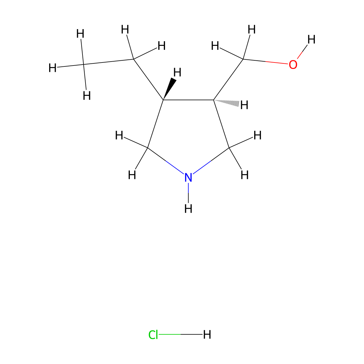 ((3R,4R)-4-Ethylpyrrolidin-3-yl)methanol hydrochloride molecular structure, CAS 2306254-69-1