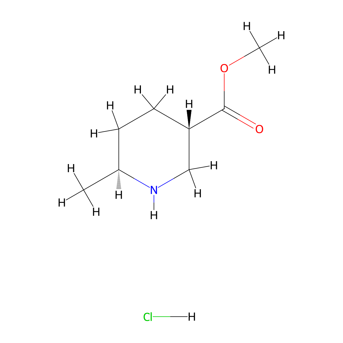 Methyl (3S,6S)-6-methylpiperidine-3-carboxylate hydrochloride molecular structure, CAS 2306254-77-1