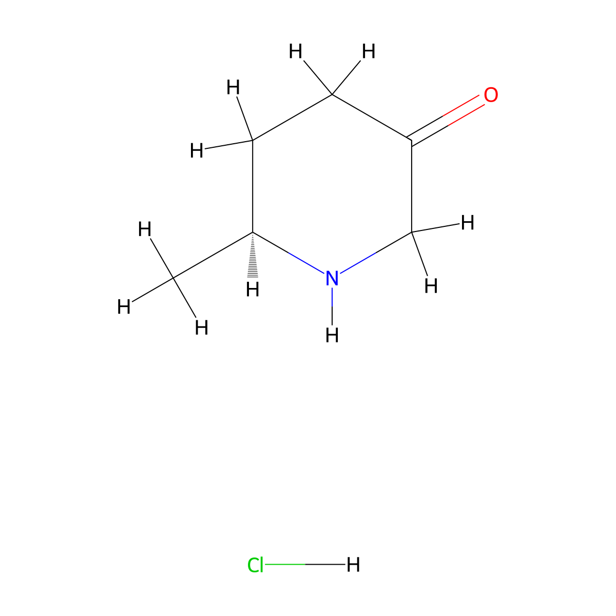 (6S)-6-methylpiperidin-3-one hydrochloride molecular structure, CAS 2306255-03-6