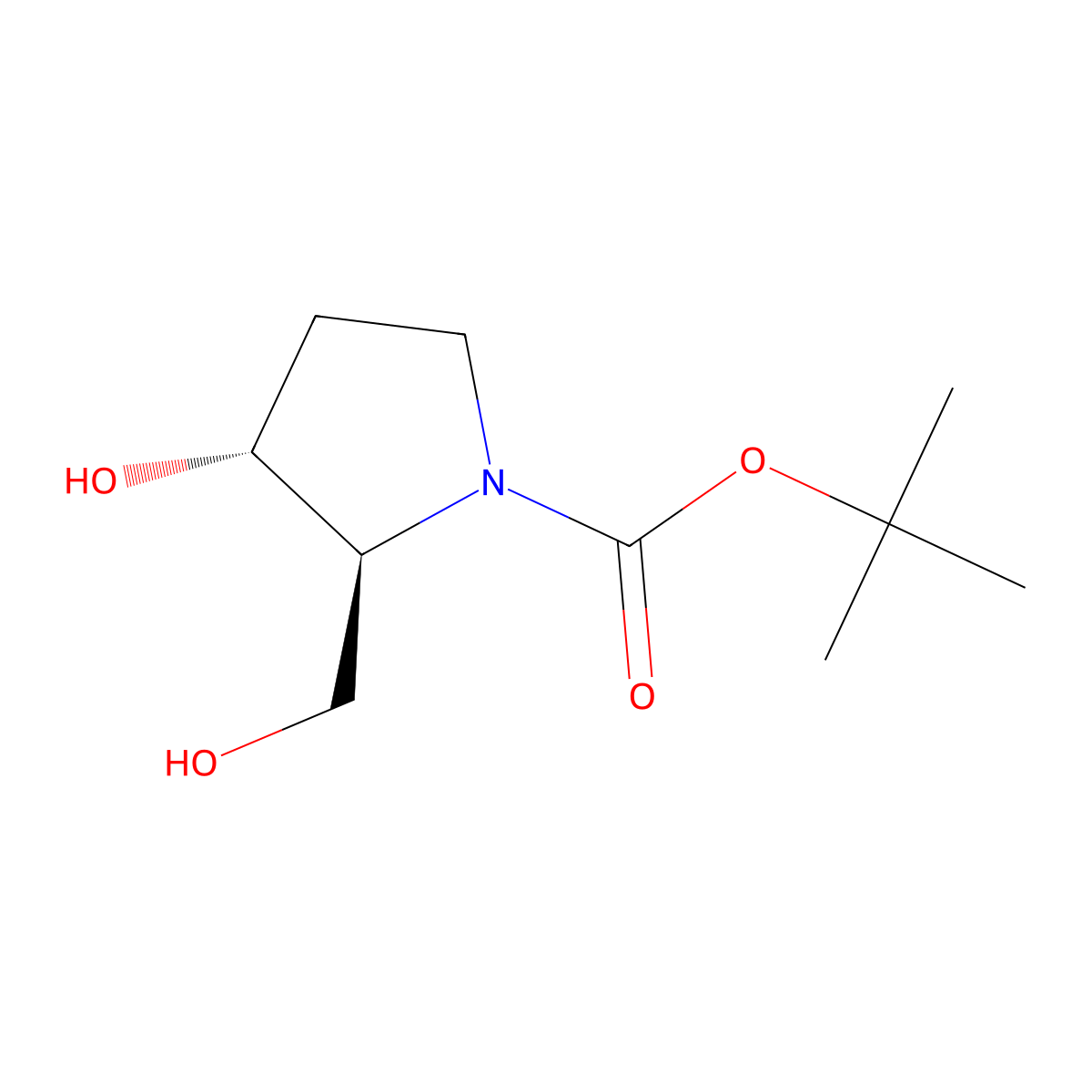 tert-Butyl (2S,3R)-3-hydroxy-2-(hydroxymethyl)pyrrolidine-1-carboxylate molecular structure, CAS 2306255-05-8