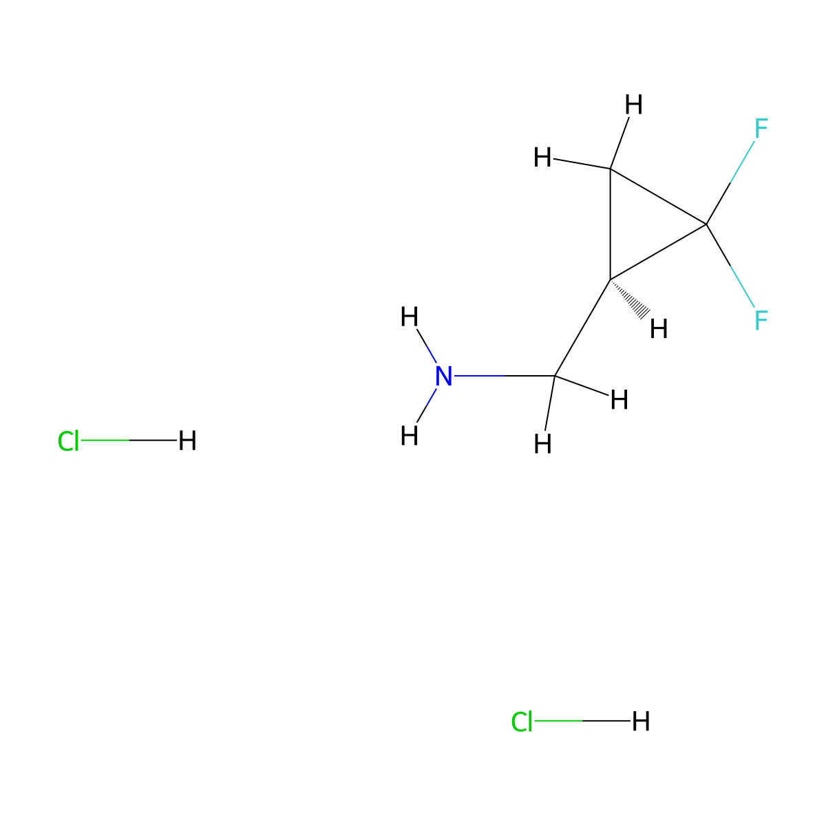 (R)-(2,2-Difluorocyclopropyl)methanamine dihydrochloride molecular structure, CAS 2306255-07-0