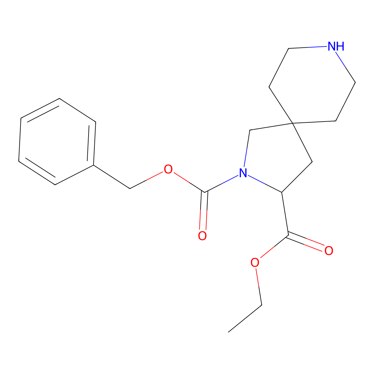 2-Benzyl 3-ethyl (R)-2,8-diazaspiro[4.5]decane-2,3-dicarboxylate molecular structure, CAS 2306255-08-1