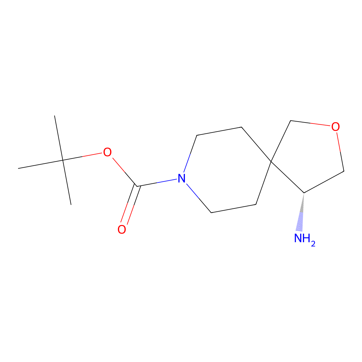 tert-Butyl (R)-4-amino-2-oxa-8-azaspiro[4.5]decane-8-carboxylate molecular structure, CAS 2306255-16-1