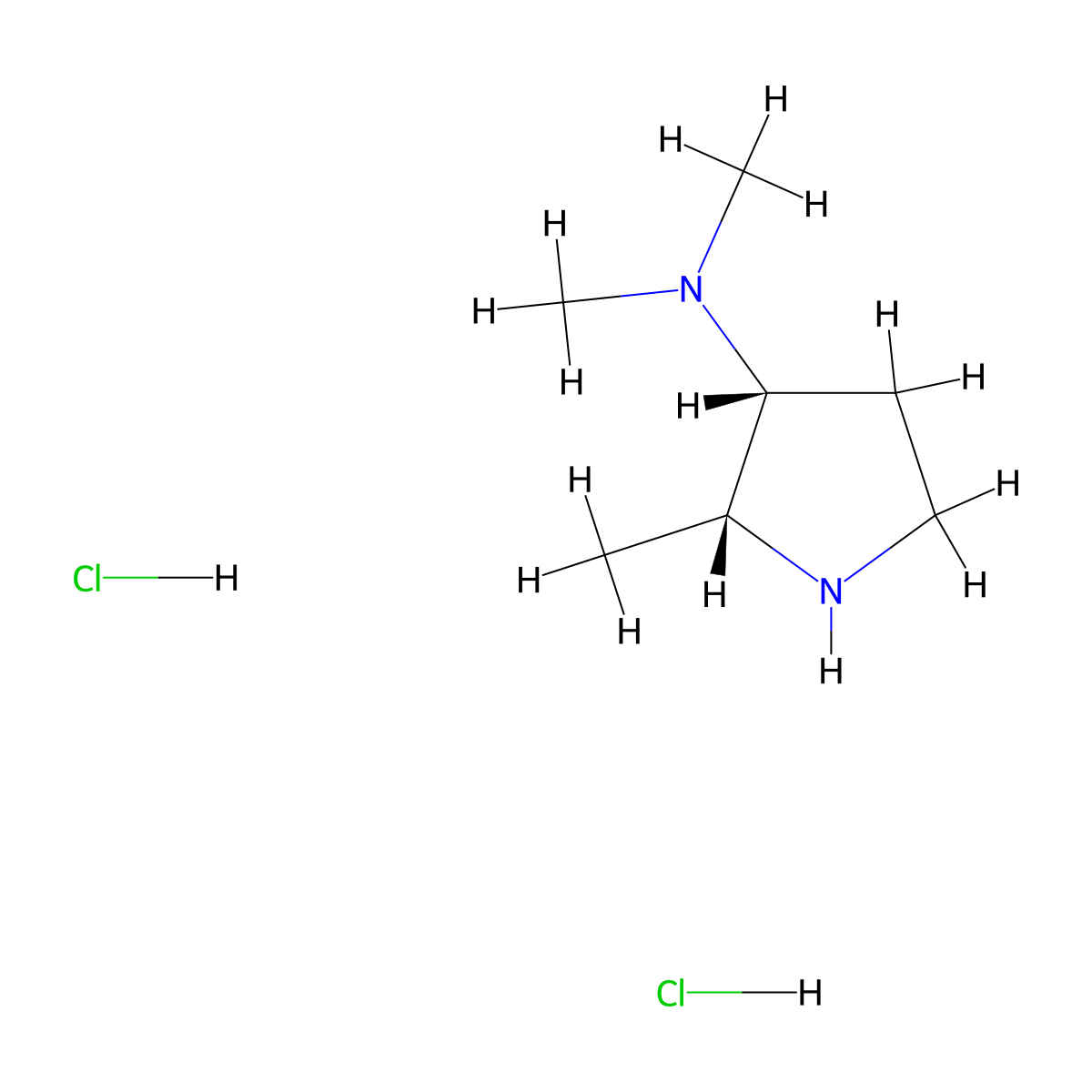 (2R,3R)-N,N,2-trimethylpyrrolidin-3-amine;dihydrochloride molecular structure, CAS 2306255-24-1