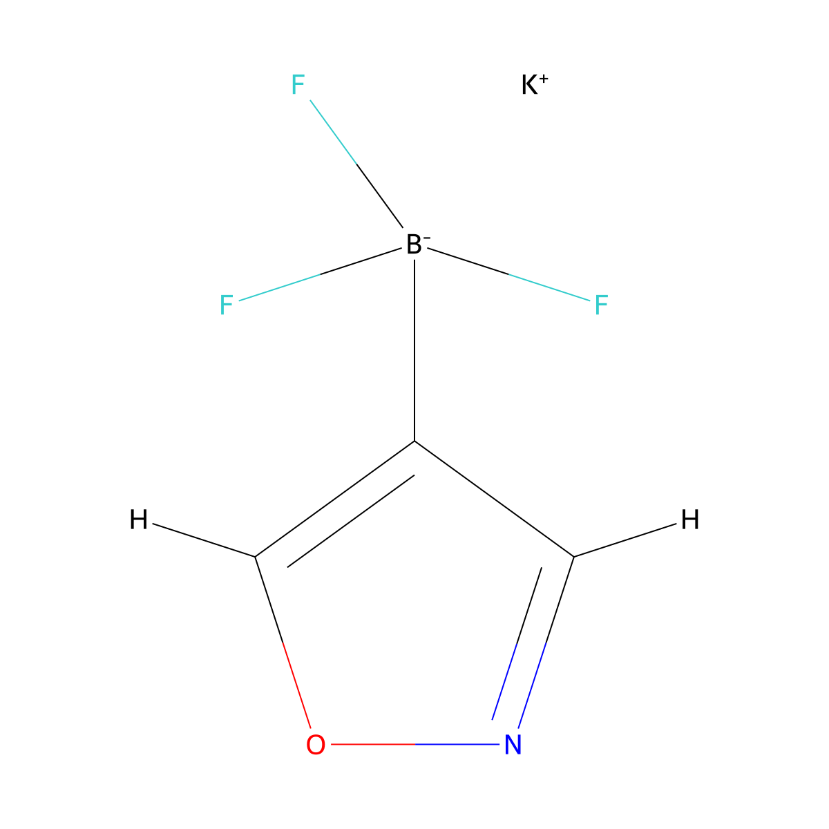 Potassium isoxazole-4-trifluoroborate molecular structure, CAS 2306257-53-2
