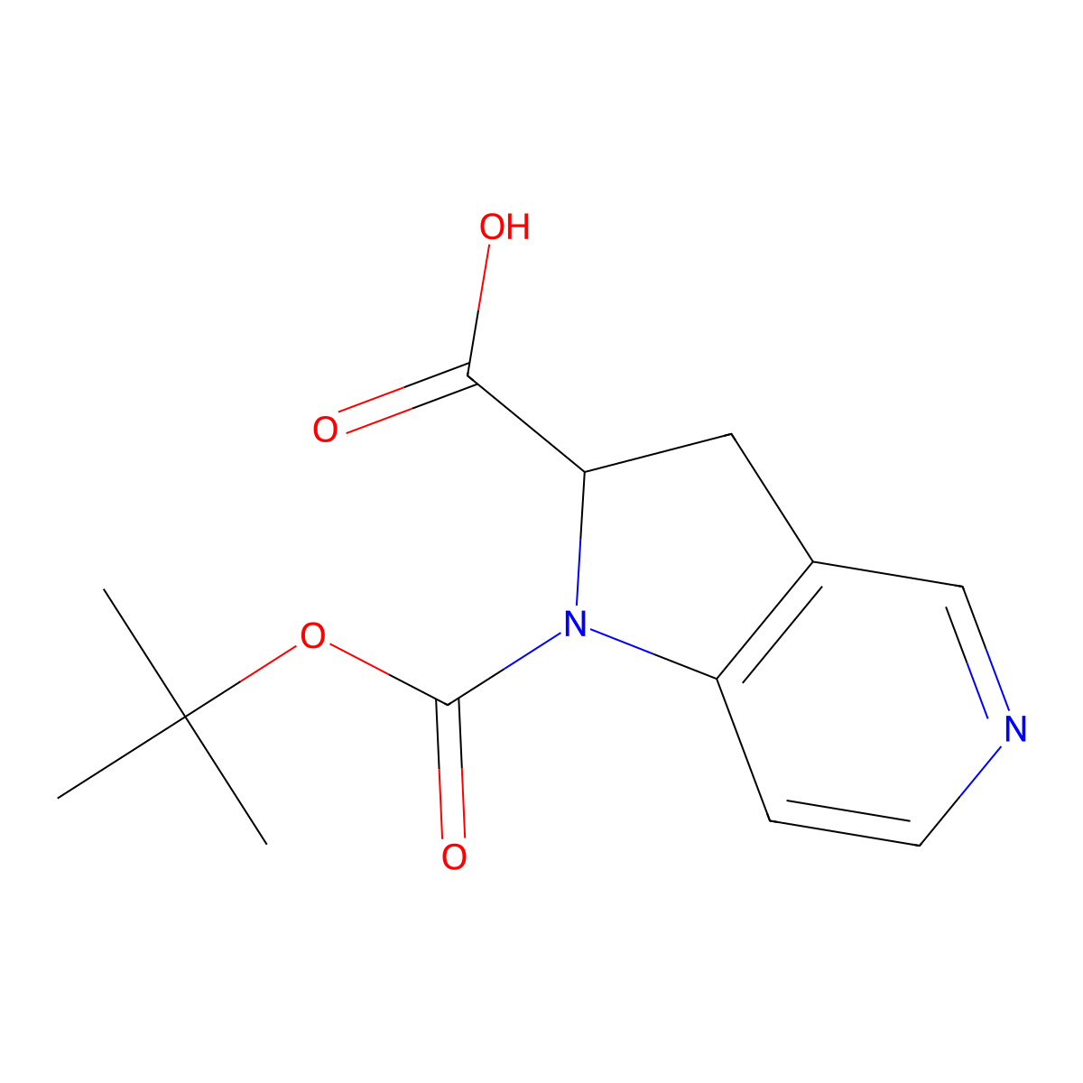 1-(tert-Butoxycarbonyl)-2,3-dihydro-1H-pyrrolo[3,2-c]pyridine-2-carboxylic acid molecular structure, CAS 2306260-70-6