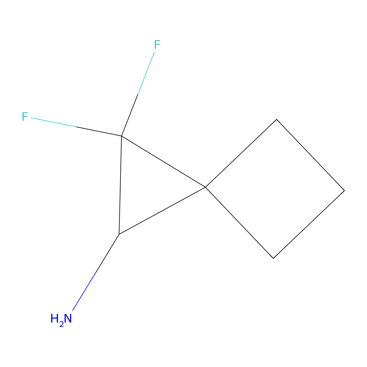 2,2-Difluorospiro[2.3]hexan-1-amine molecular structure, CAS 2306260-82-0