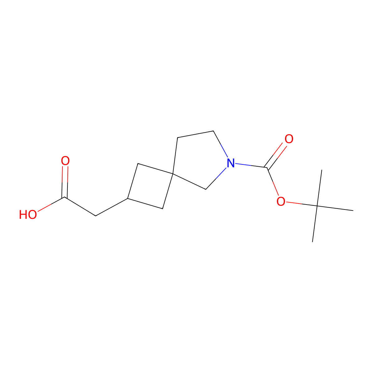 2-(6-((Tert-butoxy)carbonyl)-6-azaspiro(3.4)octan-2-yl)acetic acid molecular structure, CAS 2306260-92-2
