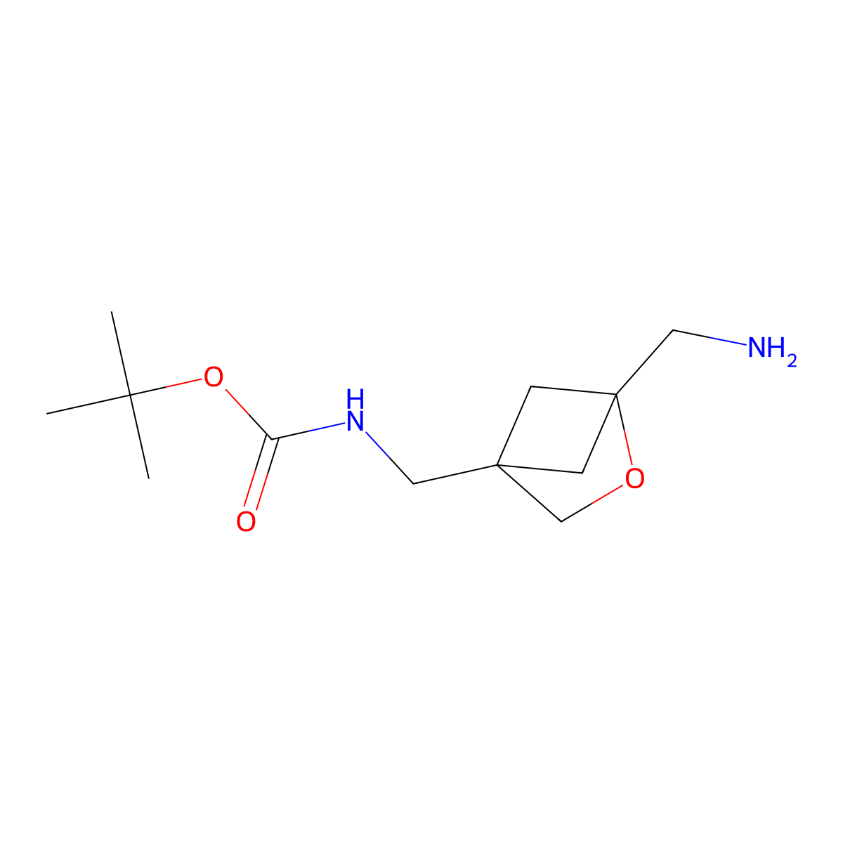 tert-Butyl N-[[1-(aminomethyl)-2-oxabicyclo[2.1.1]hexan-4-yl]methyl]carbamate molecular structure, CAS 2306261-21-0
