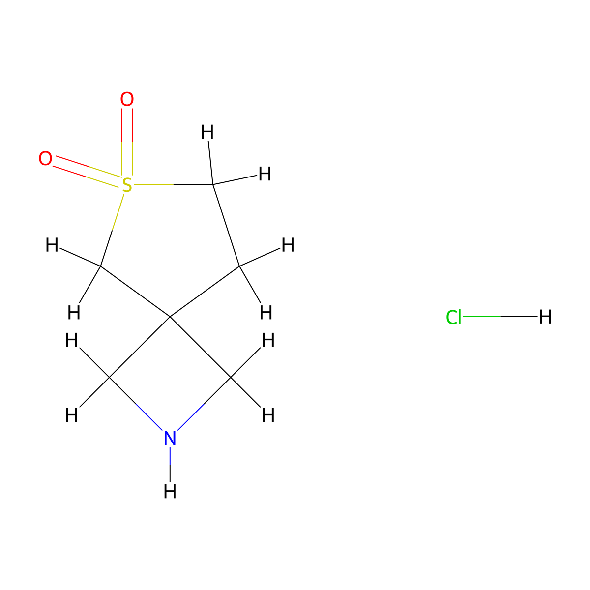 6Lambda6-thia-2-azaspiro[3.4]octane-6,6-dione hydrochloride molecular structure, CAS 2306261-59-4