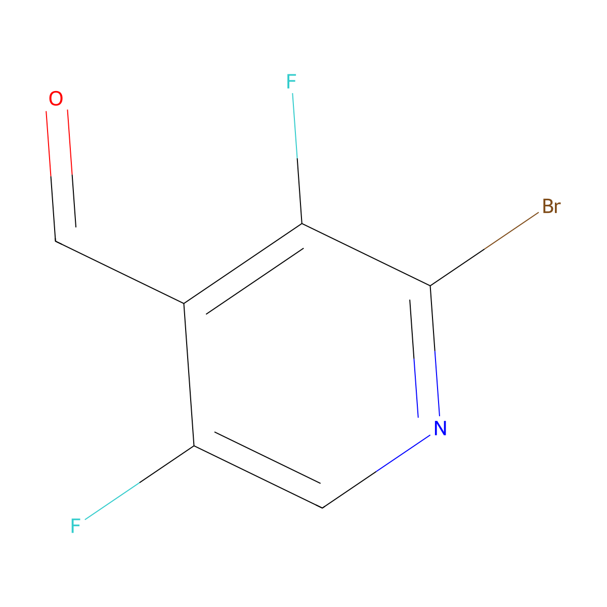 2-Bromo-3,5-difluoropyridine-4-carbaldehyde molecular structure, CAS 2306261-62-9