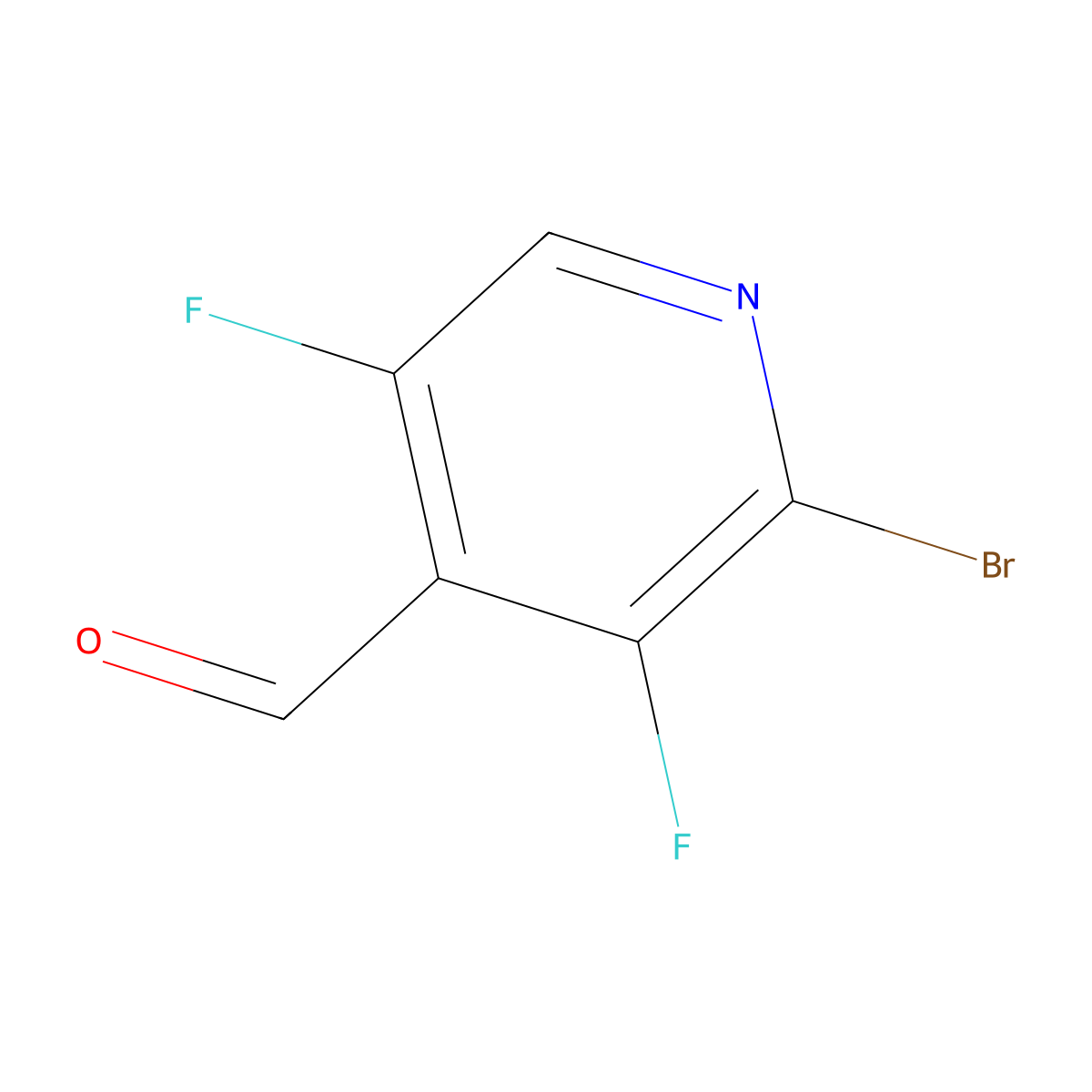 2-Bromo-3,5-difluoropyridine-4-carbaldehyde molecular structure, CAS 2306261-62-9