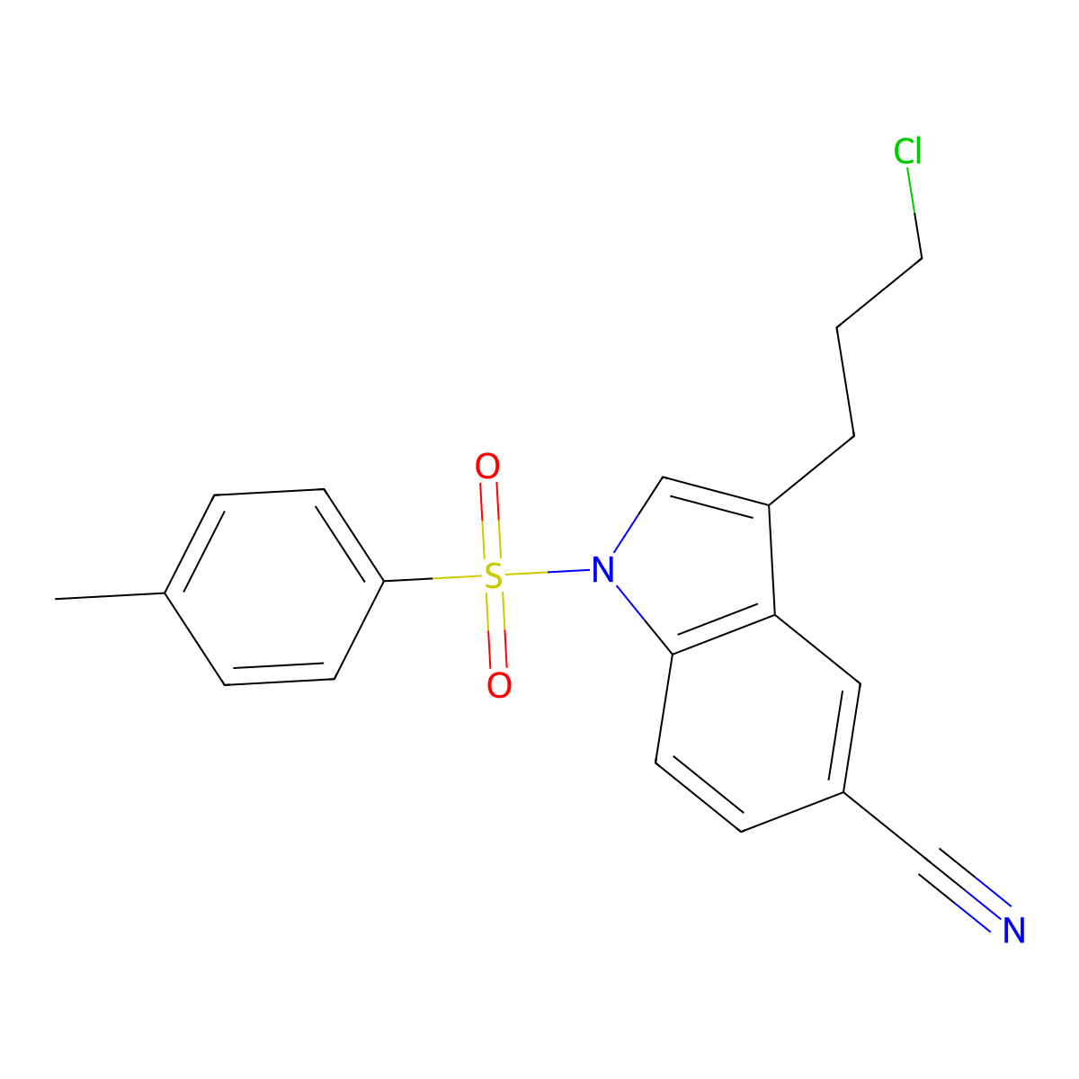 3-(3-chloropropyl)-1-tosyl-1H-indole-5-carbonitrile molecular structure, CAS 2306261-63-0