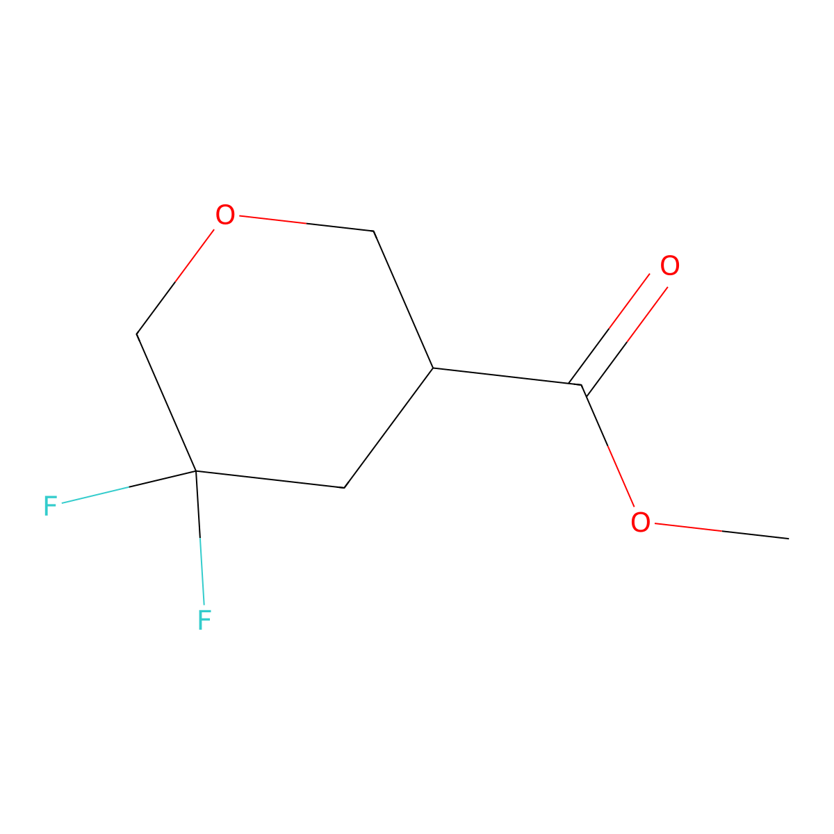 Methyl 5,5-difluorooxane-3-carboxylate molecular structure, CAS 2306261-85-6