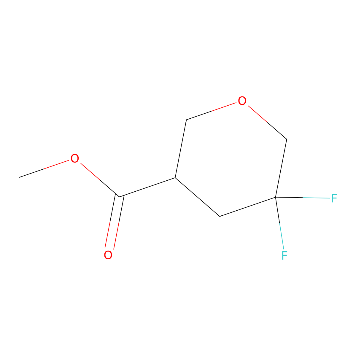 Methyl 5,5-difluorooxane-3-carboxylate molecular structure, CAS 2306261-85-6