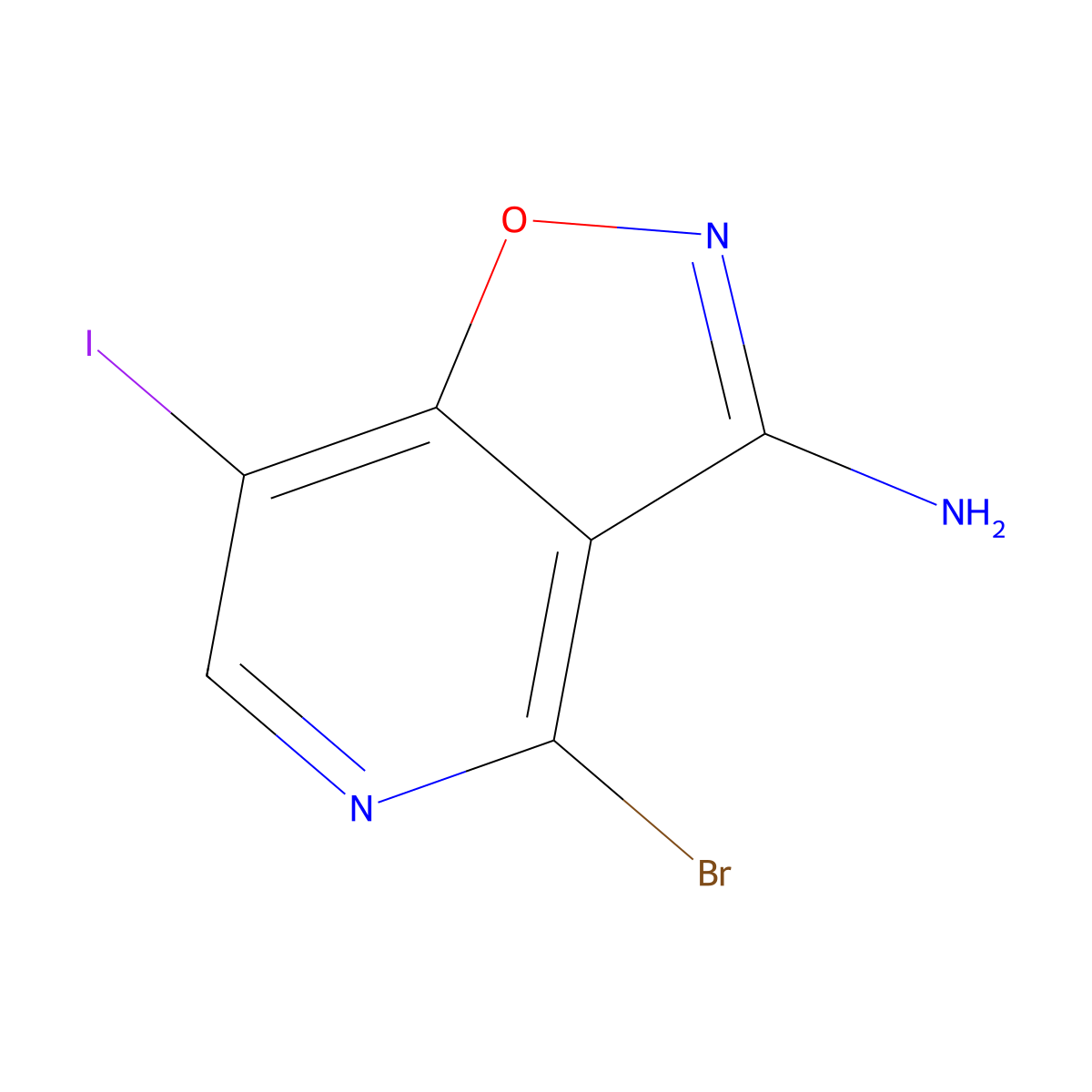 4-Bromo-7-iodoisoxazolo[4,5-c]pyridin-3-amine molecular structure, CAS 2306261-94-7