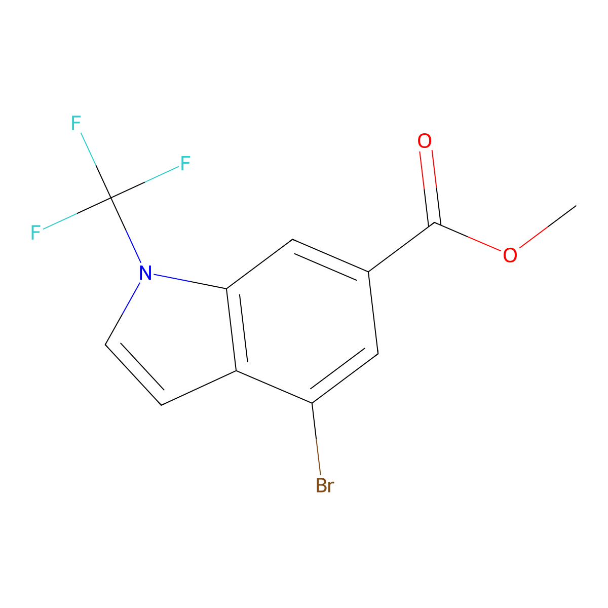 Methyl 4-bromo-1-(trifluoromethyl)indole-6-carboxylate molecular structure, CAS 2306261-99-2