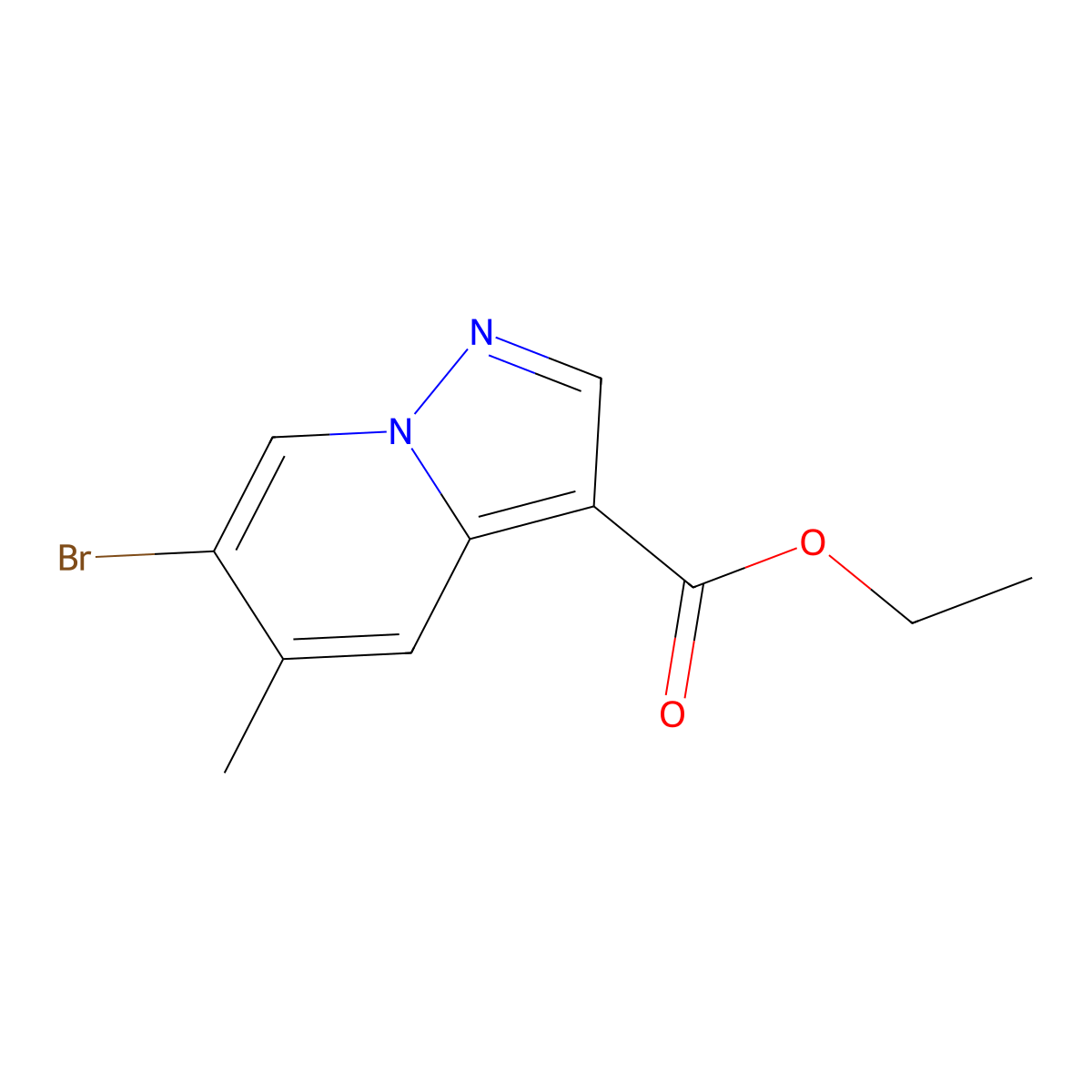 Ethyl 6-bromo-5-methyl-pyrazolo[1,5-a]pyridine-3-carboxylate molecular structure, CAS 2306262-02-0