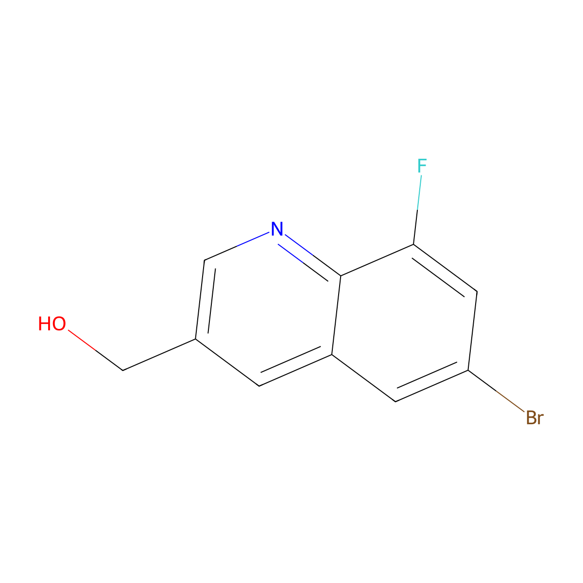 (6-Bromo-8-fluoro-3-quinolyl)methanol molecular structure, CAS 2306262-04-2