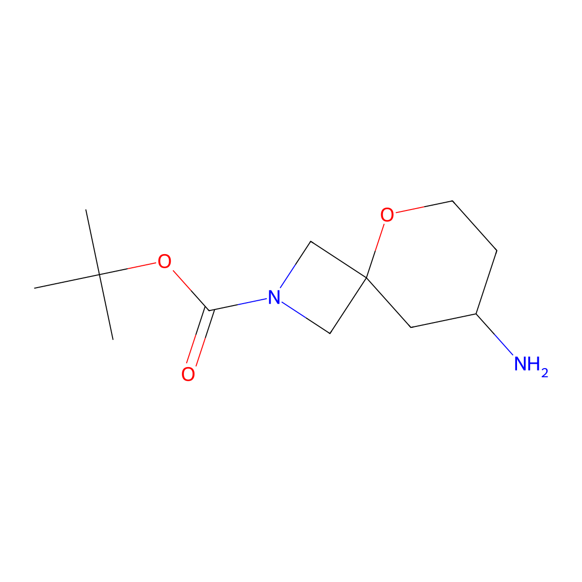 tert-Butyl 8-amino-5-oxa-2-azaspiro[3.5]nonane-2-carboxylate molecular structure, CAS 2306262-06-4