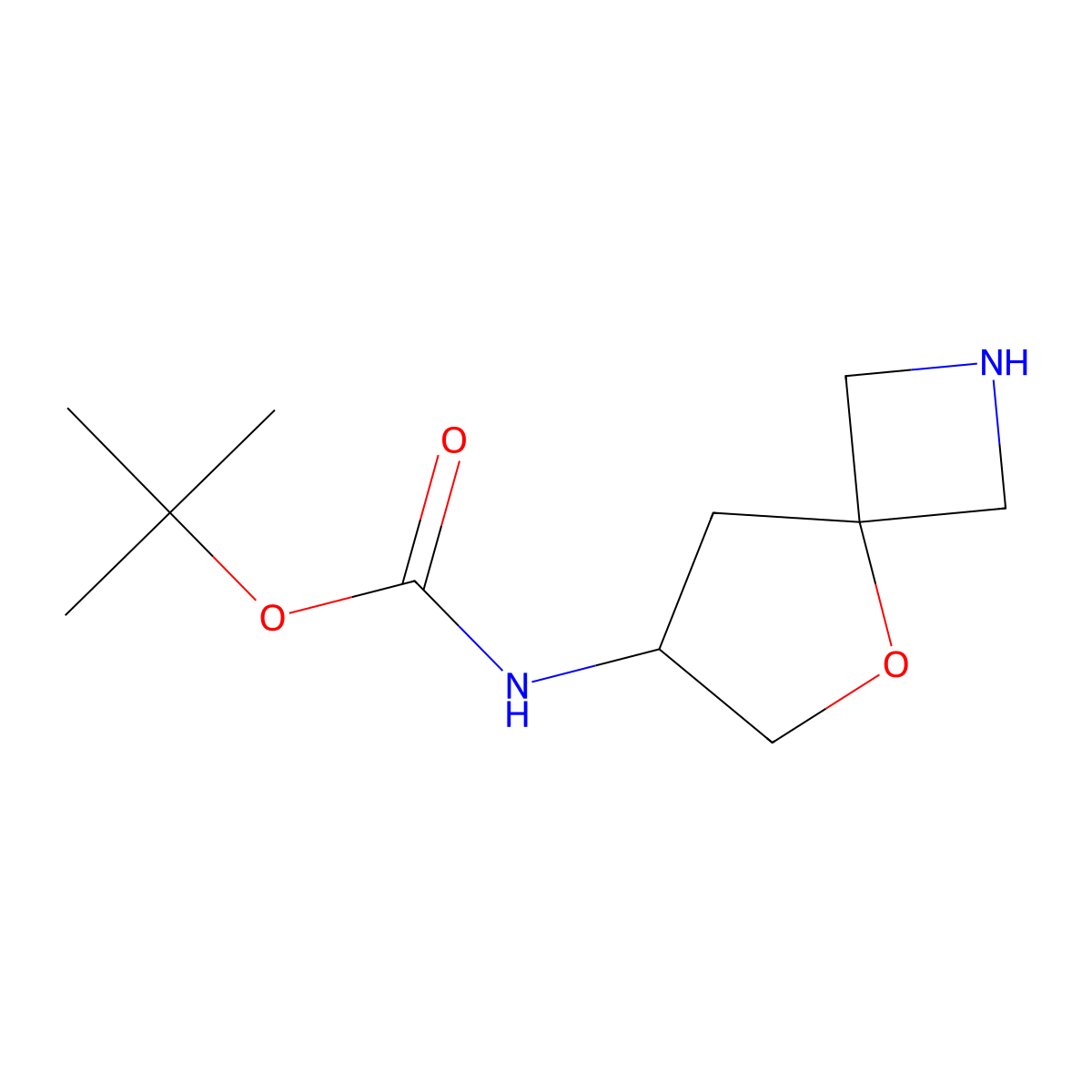 tert-butyl N-(5-oxa-2-azaspiro(3.4)octan-7-yl)carbamate molecular structure, CAS 2306262-58-6