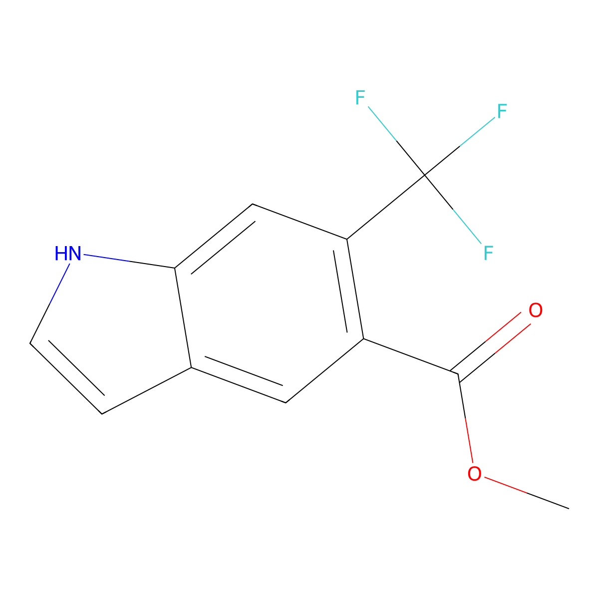 Methyl 6-(trifluoromethyl)-1H-indole-5-carboxylate molecular structure, CAS 2306262-59-7