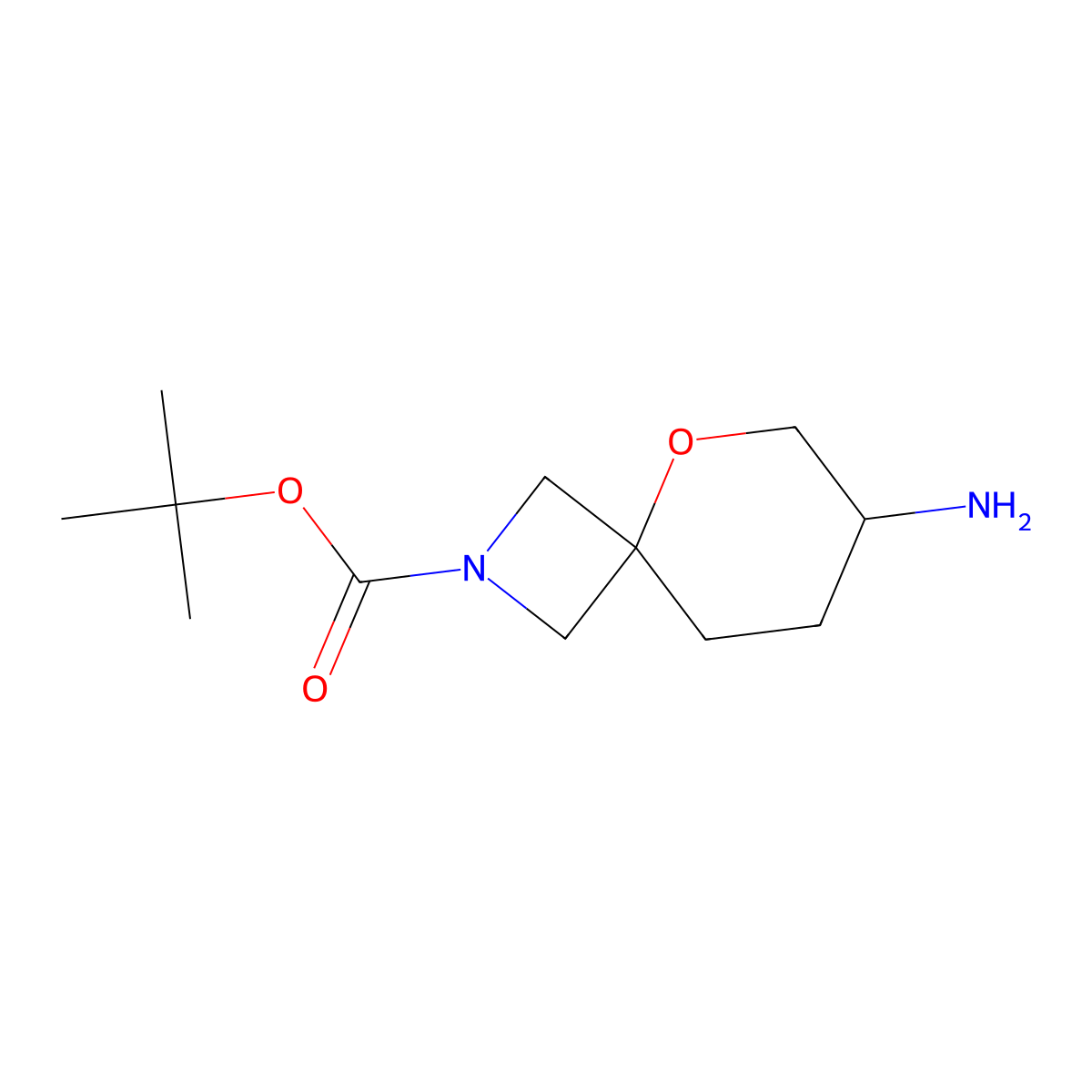 Tert-butyl 7-amino-5-oxa-2-azaspiro[3.5]nonane-2-carboxylate molecular structure, CAS 2306262-93-9