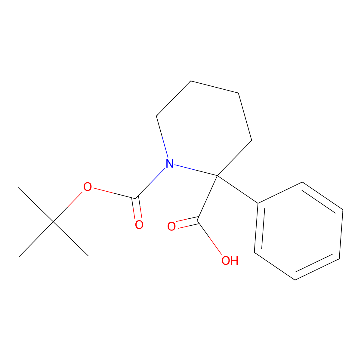 1-(tert-Butoxycarbonyl)-2-phenylpiperidine-2-carboxylic acid molecular structure, CAS 2306262-94-0