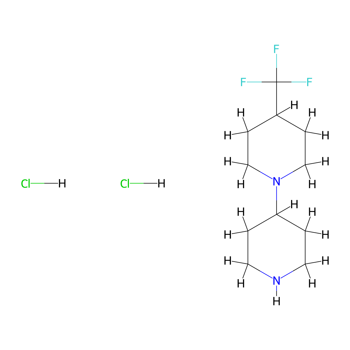 4-(Trifluoromethyl)-1,4'-bipiperidine dihydrochloride molecular structure, CAS 2306263-01-2