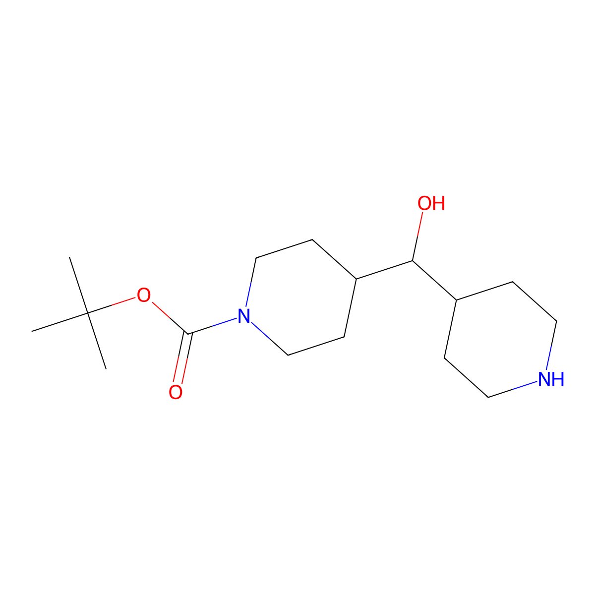 Tert-butyl 4-(hydroxy(piperidin-4-yl)methyl)piperidine-1-carboxylate molecular structure, CAS 2306263-02-3
