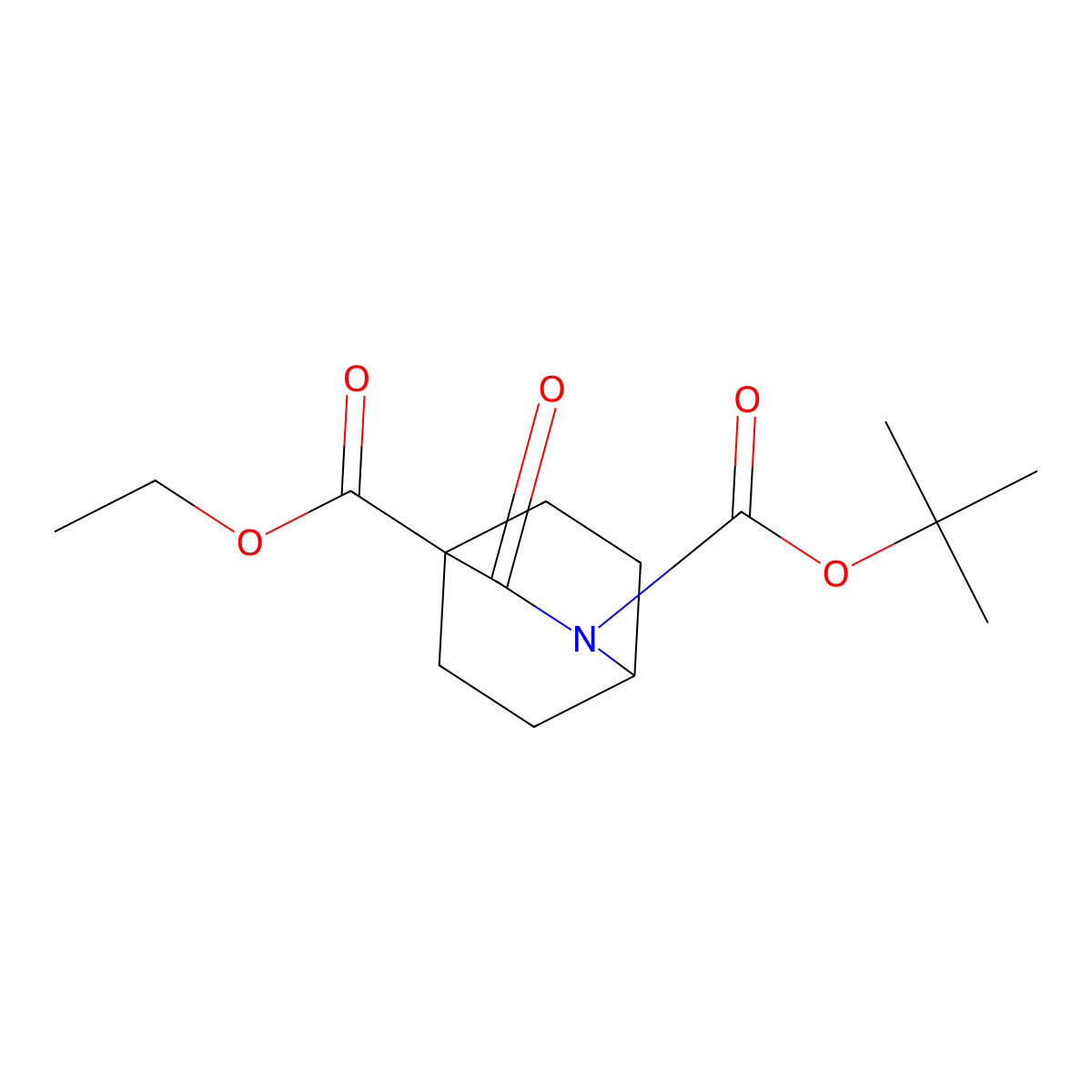 2-(Tert-butyl) 4-ethyl 3-oxo-2-azabicyclo[2.2.2]Octane-2,4-dicarboxylate molecular structure, CAS 2306263-26-1
