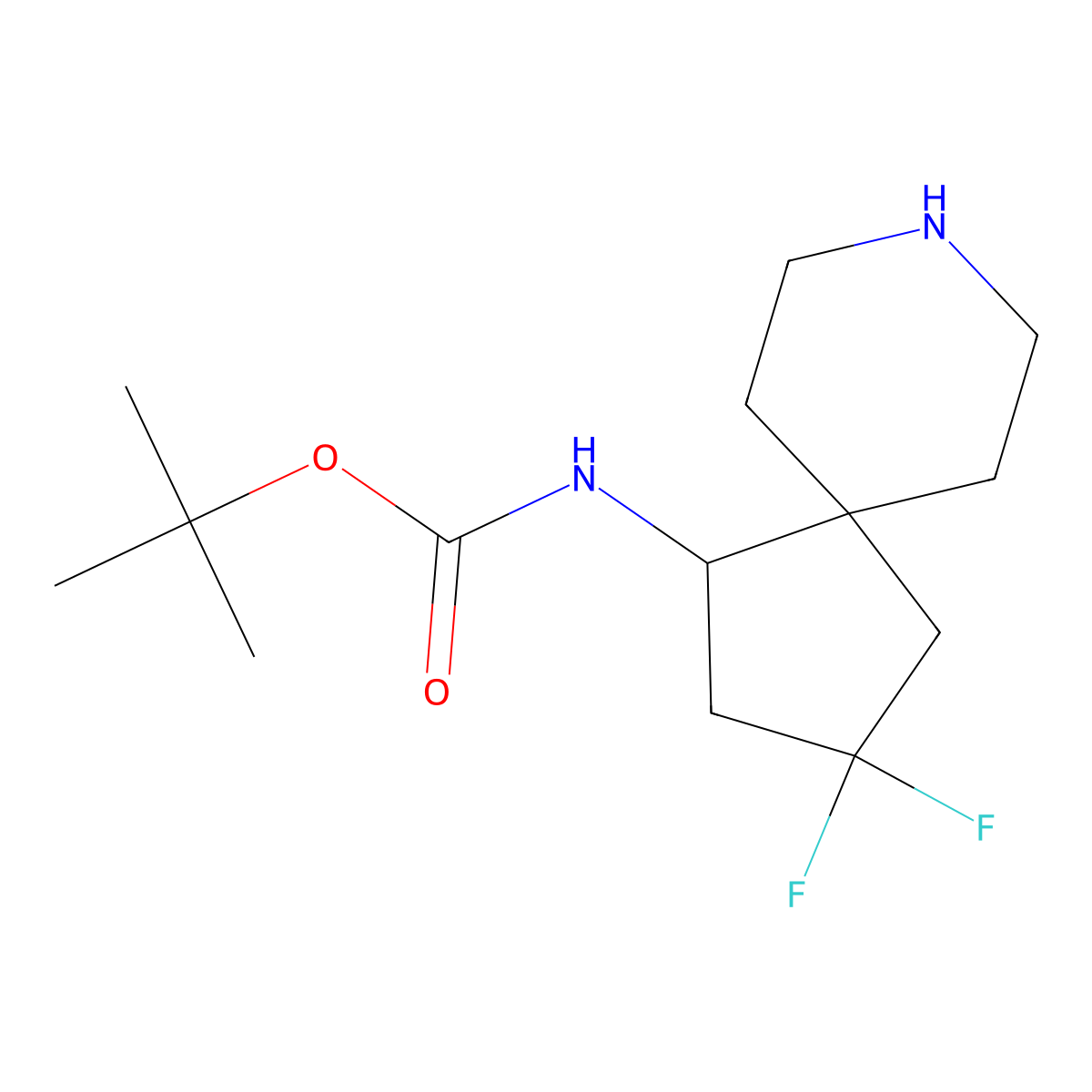 tert-Butyl (3,3-difluoro-8-azaspiro[4.5]decan-1-yl)carbamate molecular structure, CAS 2306263-40-9