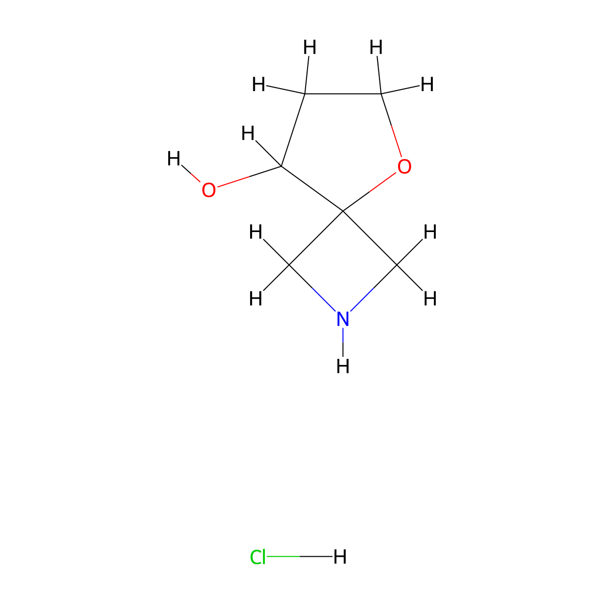 5-Oxa-2-azaspiro[3.4]octan-8-ol hydrochloride molecular structure, CAS 2306263-53-4