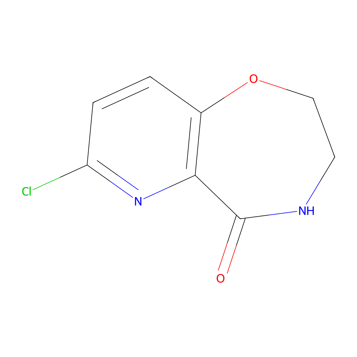7-chloro-3,4-dihydro-2H-pyrido[2,3-f][1,4]oxazepin-5-one molecular structure, CAS 2306263-78-3