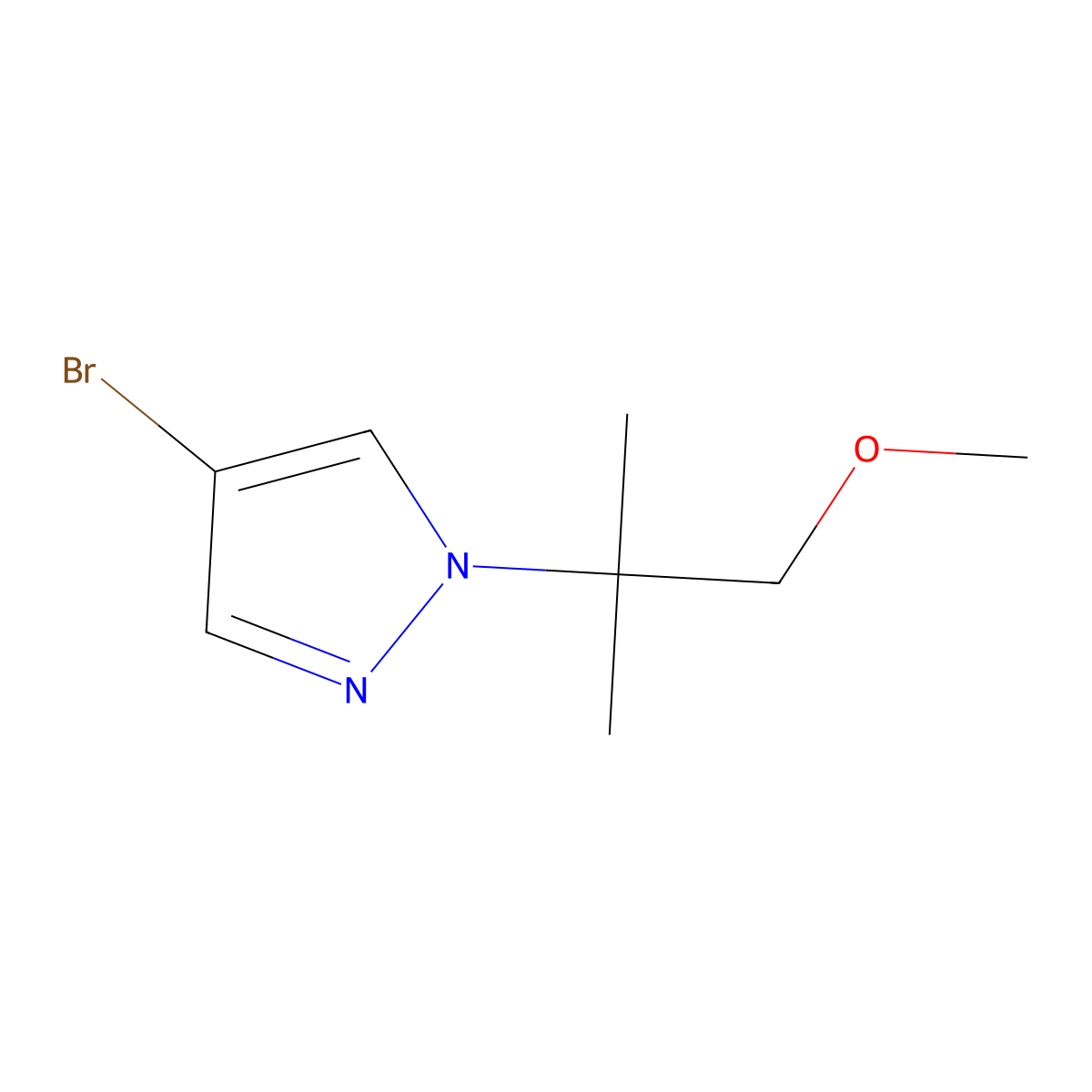 4-Bromo-1-(2-methoxy-1,1-dimethyl-ethyl)pyrazole molecular structure, CAS 2306263-91-0