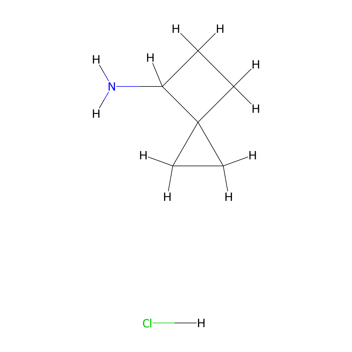 Spiro[2.3]hexan-4-amine hydrochloride molecular structure, CAS 2306264-06-0
