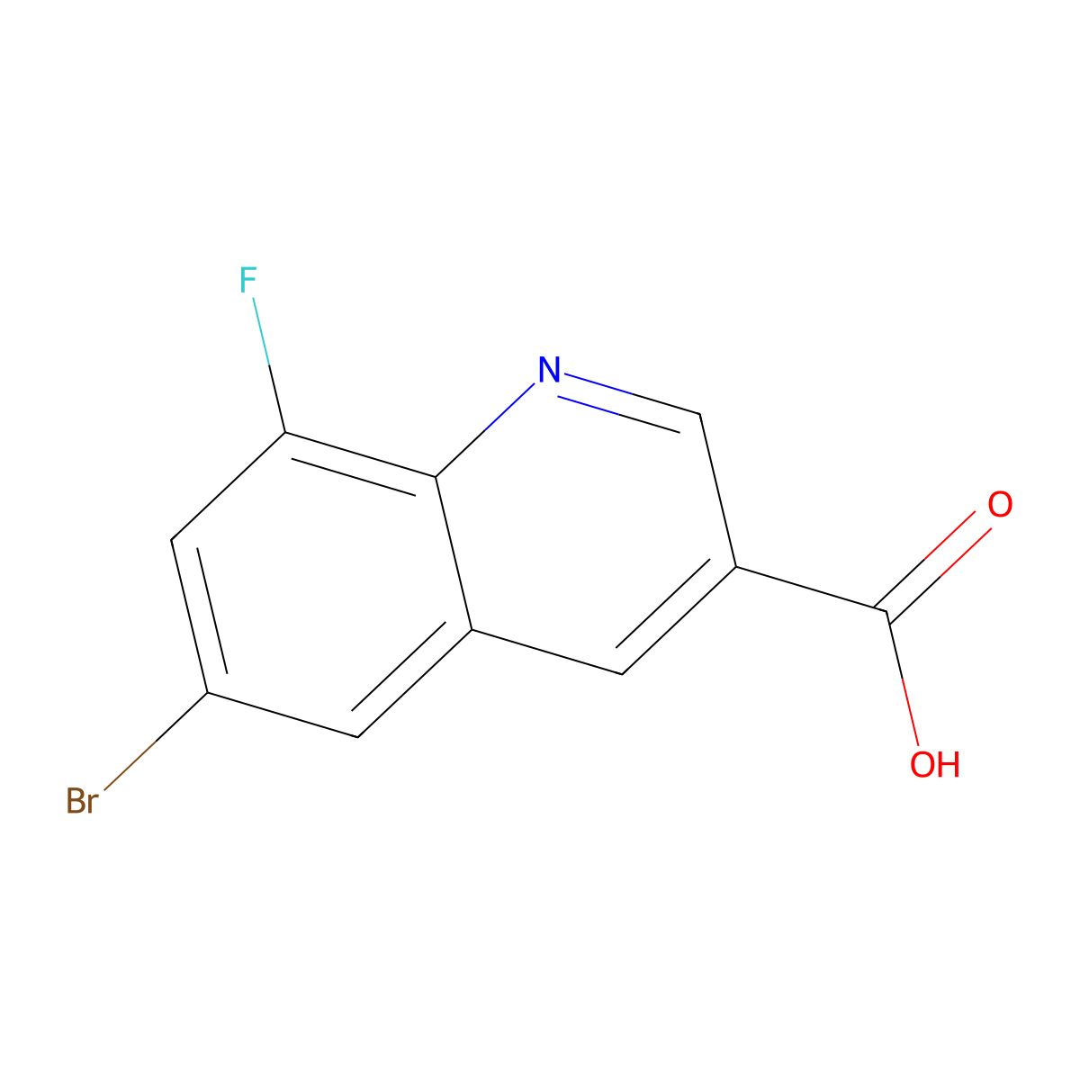 6-Bromo-8-fluoro-quinoline-3-carboxylic acid molecular structure, CAS 2306264-10-6